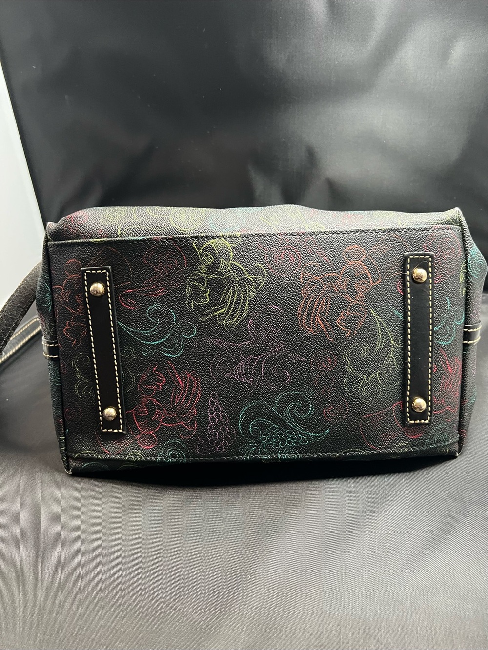 Dooney & Bourke Disney EPCOT Food & Wine Festival Satchel Black Sketch 2014 rare - Picture 3 of 8
